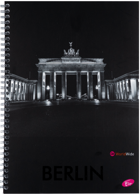 Spiral notebook A4, 70 sheets, 70gsm, 300gsm cardboard cover, cities by night design - lined