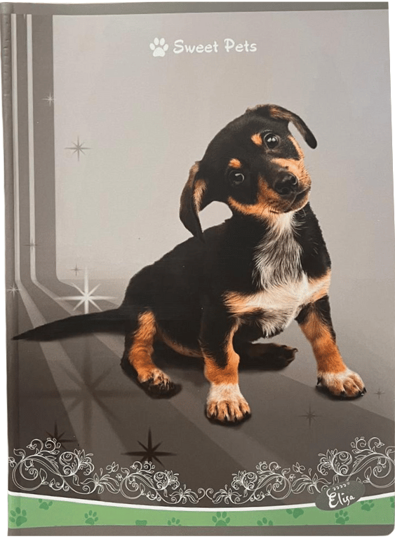 Notebook TIP2, 36 sheets, 80gsm, 300gsm cardboard cover, sweet pets design