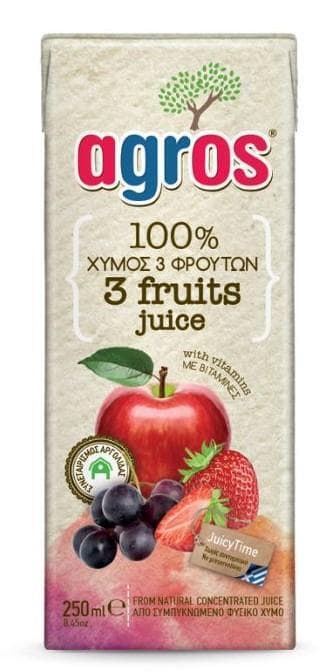 Agros Juice 3 fruits 100%