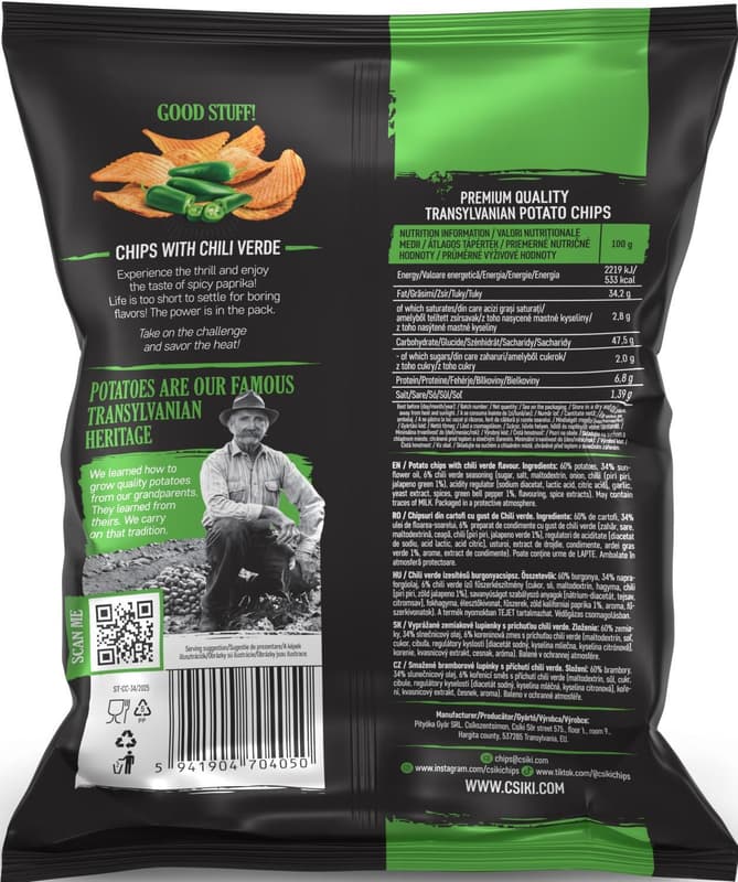 Csíki Green Chili Chips