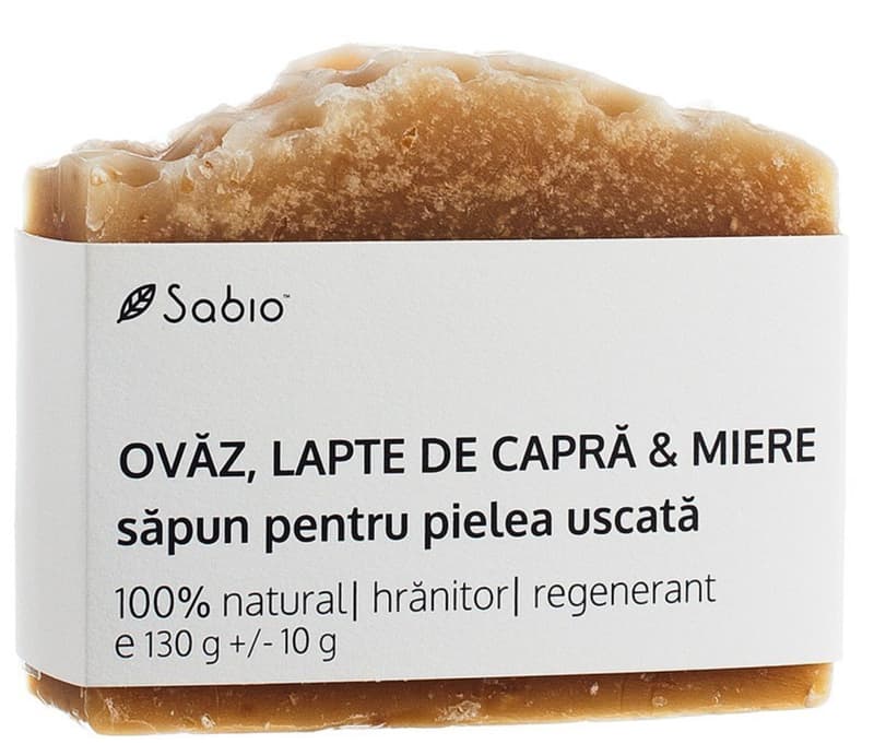 Sabio Sapun solid natural piele uscata cu ovaz, lapte de capra si miere