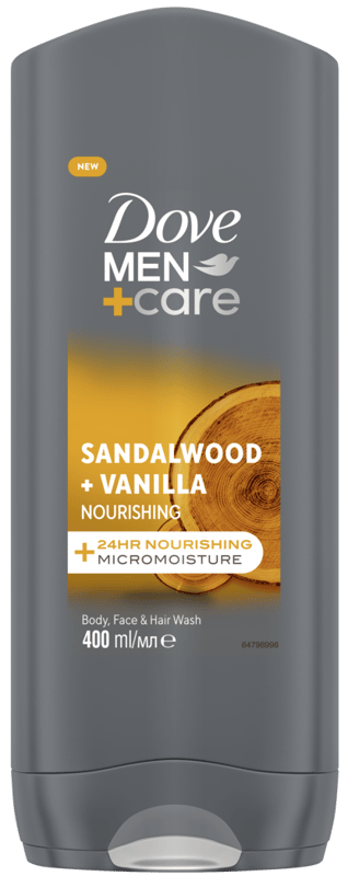 Dove Men+Care Gel Dus Sandalwood+Vanilla 400Ml