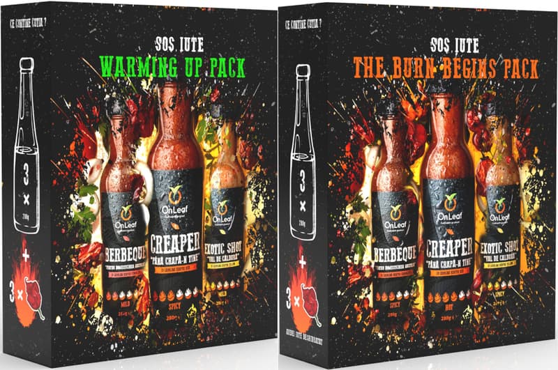 OnLeaf Set Family Pack Hot Sauce: 6 Sauces + 6 Hot Peppers, with Carolina Reaper