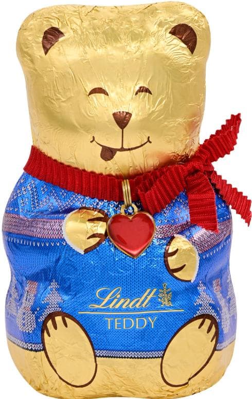 Lindt Teddy Green and Blue Sweater Teddy Bear Figurine