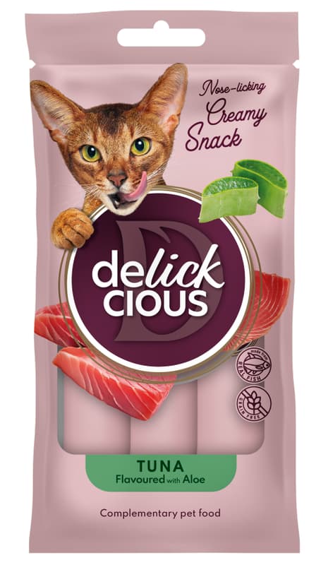 Delickcious Creamy Tuna & Aloe Flavor Treats for Adult Cats