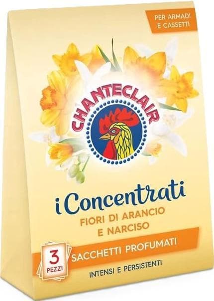 Chanteclair Orange Blossom and Daffodil Scented Sachet Set, 3 X 12 G