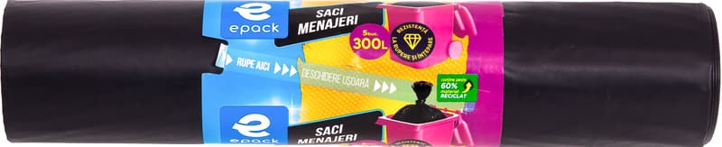 Epack Saci menajeri LDPE negru 300l