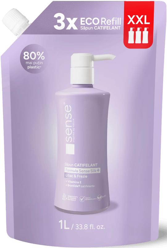 SENSE SenseSilk+ Liquid Soap Gel Refill, Lilac & Freesia, 1L