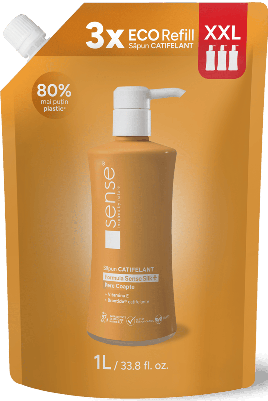 SENSE SenseSilk+ Gel Liquid Soap Refill, Ripe Pears, 1L