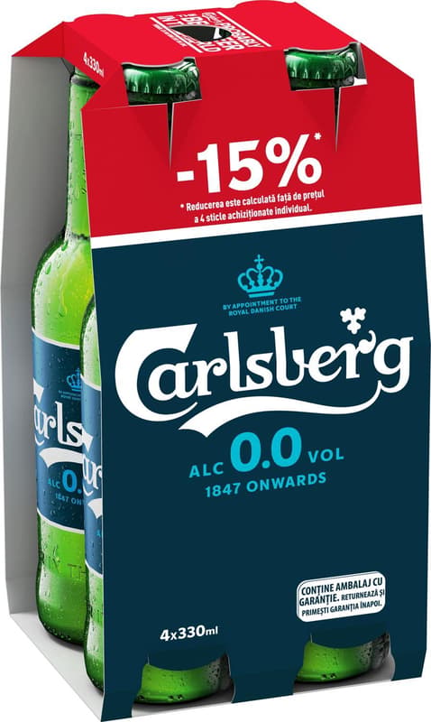 Carlsberg Non-Alcoholic Beer 4pack -15% bottle