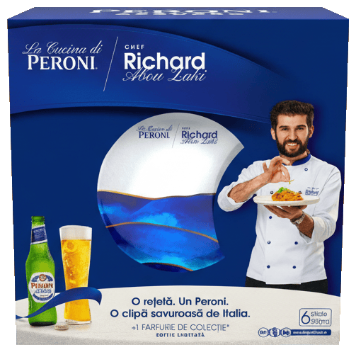 Peroni Blue Ribbon Blonde Drink 6pack + Plate