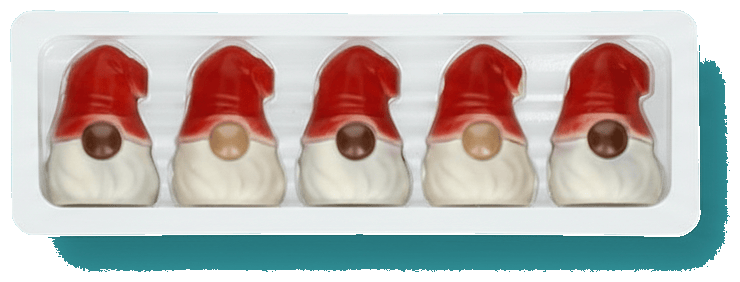 Marks & Spencer Figurina ciocolata alba cu lapte, decorata, umpluta cu crema de fistic si zahar caramelizat
