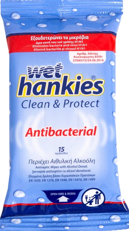 Wet Hankies Antibacterial Wet Wipes