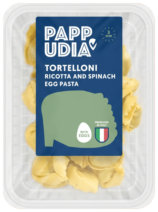 Pappudia Tortelloni ricotta and spinach egg pasta