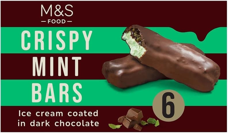 M&S Food Crispy Mint Bars Ice Cream