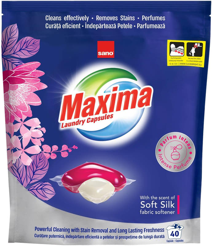 Sano Maxima Soft Silk Gel capsule pentru rufe