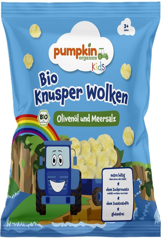 Pumpkin Organics ECO Crunchy Snack with Olive Oil & Sea Salt 30g, 3 Years+