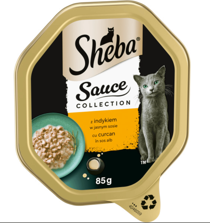 ShebaSauce Collection Wet Adult Cat Food with Turkey in White Sauce