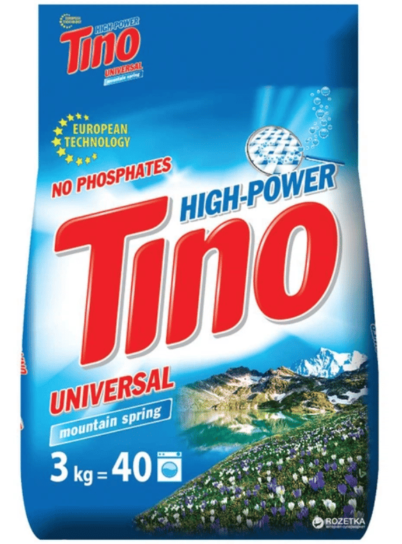 Tino High-Power Detergent pudra pentru rufe colorate si albe, Mountain Spring