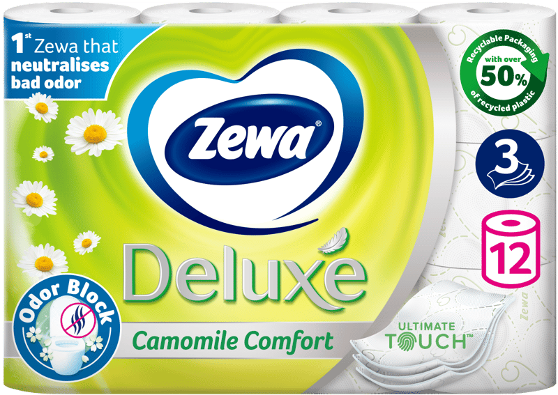 Zewa Deluxe Camomile Hartie igienica, 3 straturi, 12 role