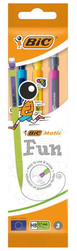 BIC Matic Original Fun Creion mecanic HB 0.7 mm, corpul in culori diferite