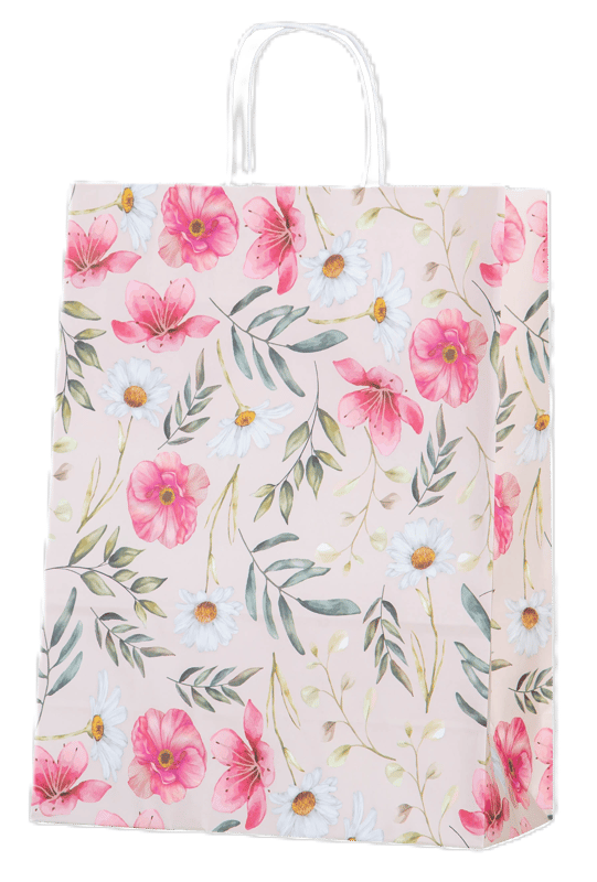 Medium Floral Kraft Bag