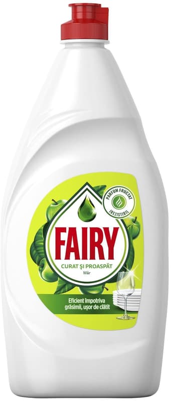 Fairy Liquid dishwashing detergent with apple scent