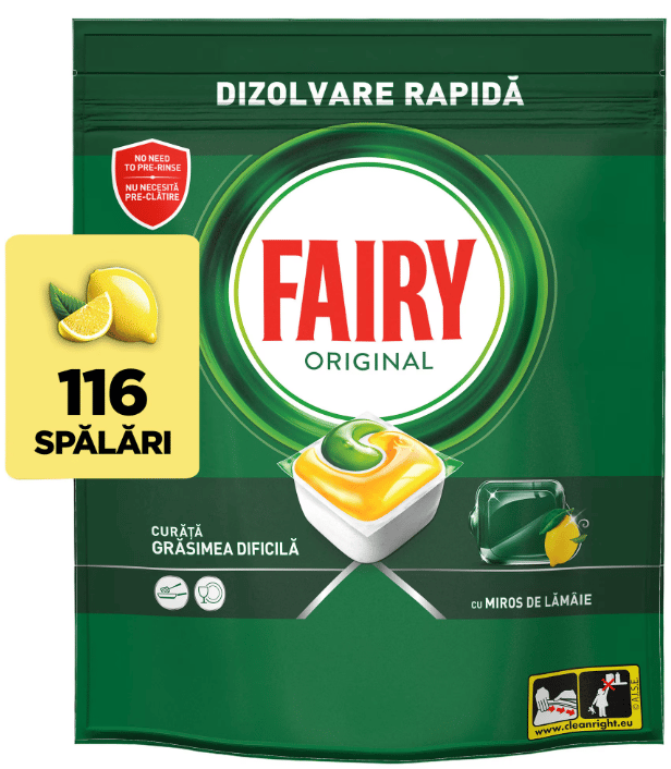 Fairy All in One Yellow Detergent tablete pentru masina de spalat vase, 116 spalari