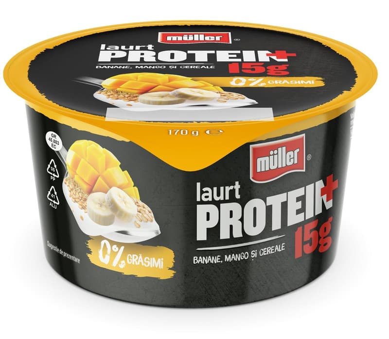 Muller Iaurt protein cu banane-mango-cereale
