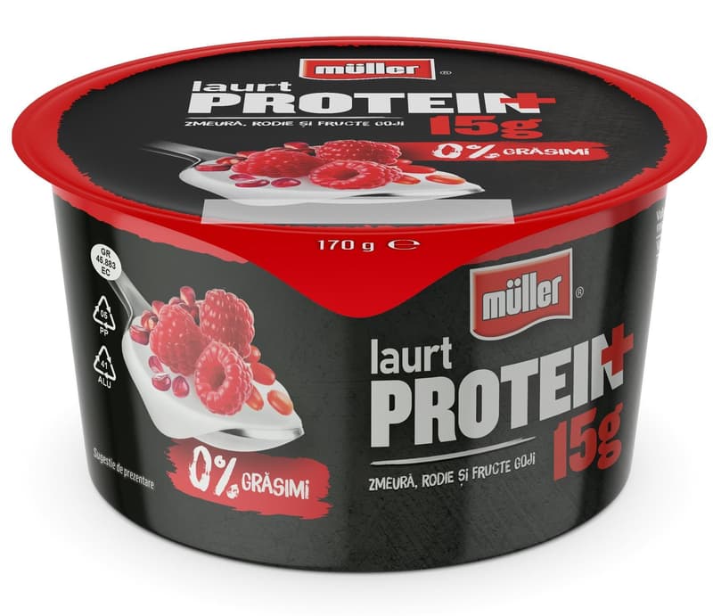 Muller Iaurt protein cu zmeura,rodie si goji
