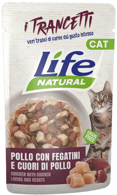 Life Plic pentru pisica adult bucati inimi pui ficat 55g