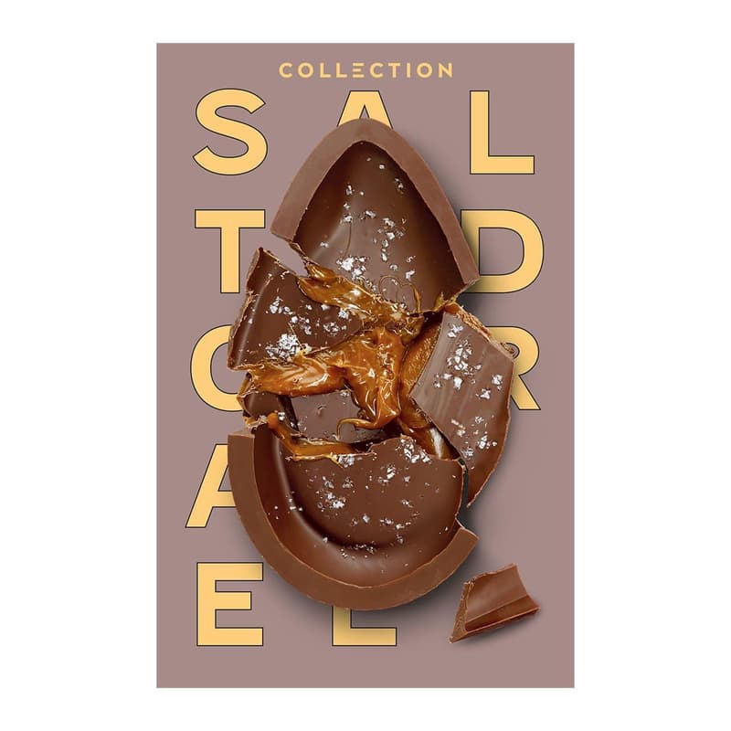 Marks & Spencer Oua de ciocolata cu lapte decorate, cu strat de caramel sarat si fulgi de sare de mare