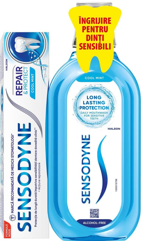 Sensodyne Repair & Protect Cool Mint Pasta de dinti + apa de gura