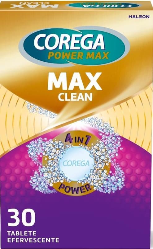 Corega Max Clean Tablete efervescente pentru curatare proteze dentare