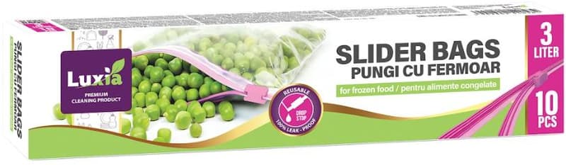 Luxia Food bags with zipper 3l, 30x28 cm, 10 pieces