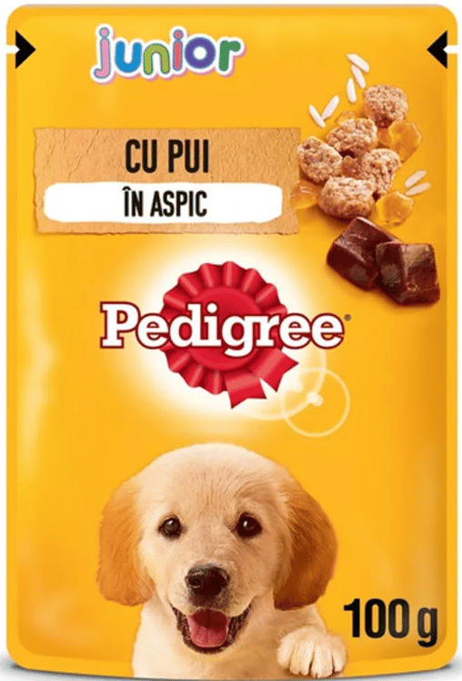 Pedigree Hrana umeda pentru catei junior, cu gust de pui si orez