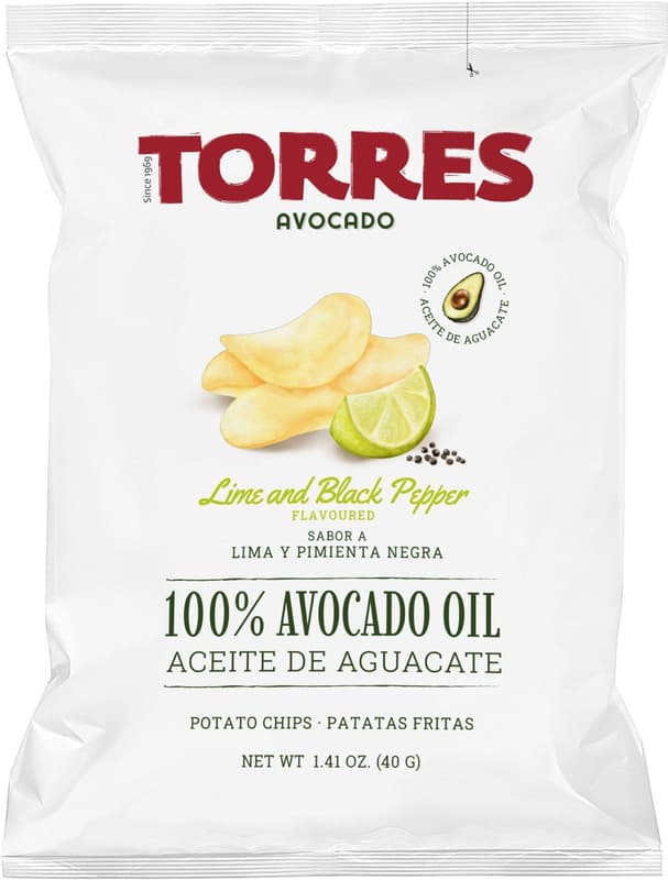 Torres Chipsuri premium de cartofi cu ulei de avocado, lime și piper