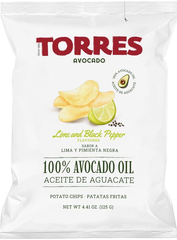 Torres Chipsuri premium de cartofi cu ulei de avocado, lime și piper