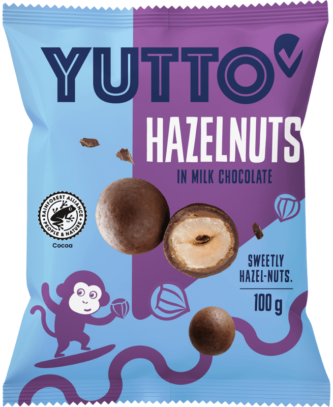 Yutto Alune de padure invelite in ciocolata cu lapte
