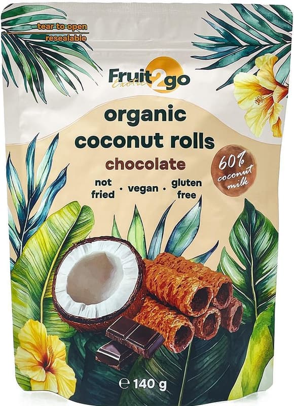 Fruit2go Exotic Organic Coconut Rolls Chocolate