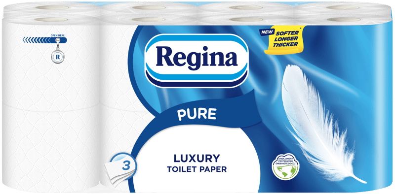 Regina Pure FSC® Toilet paper, 16 rolls, 3 ply, 150 sheets