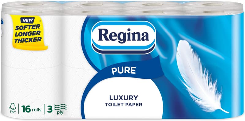 Regina Pure FSC® Toilet paper, 16 rolls, 3 ply, 150 sheets