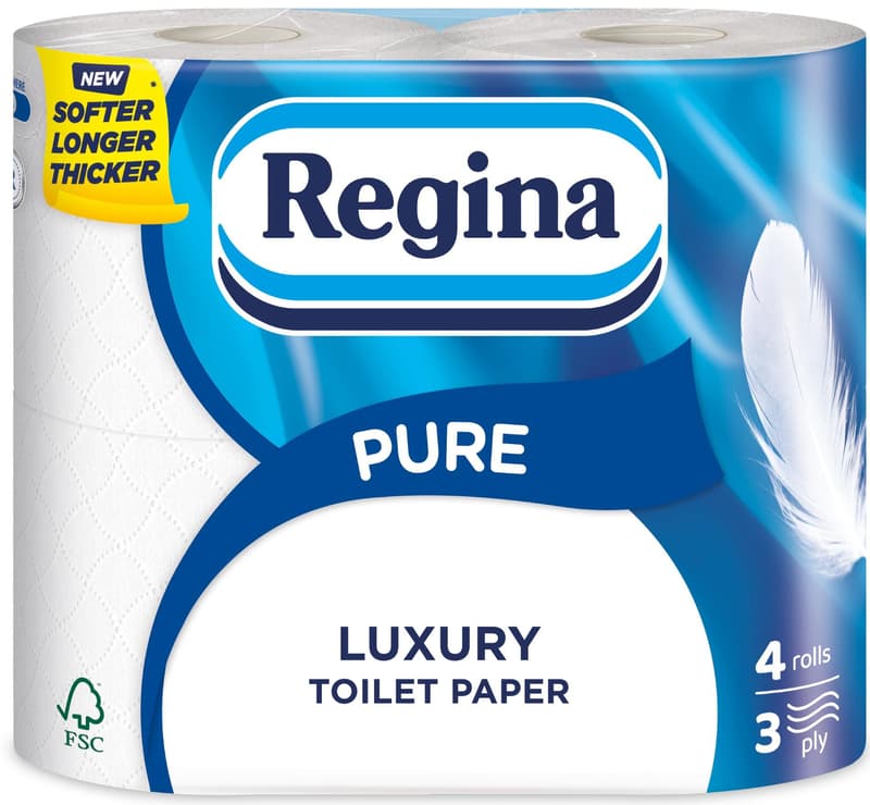 Regina Pure FSC® Toilet paper, 4 rolls, 3 ply, 150 sheets