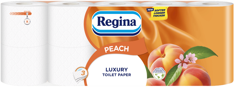 Regina Peach FSC® Toilet paper, 10 rolls, 3 ply, 150 sheets