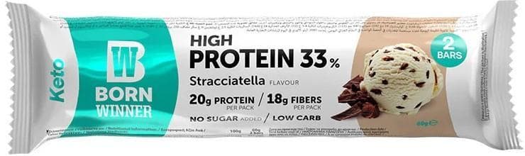 Born Winner KETO Baton proteic cu stracciatella