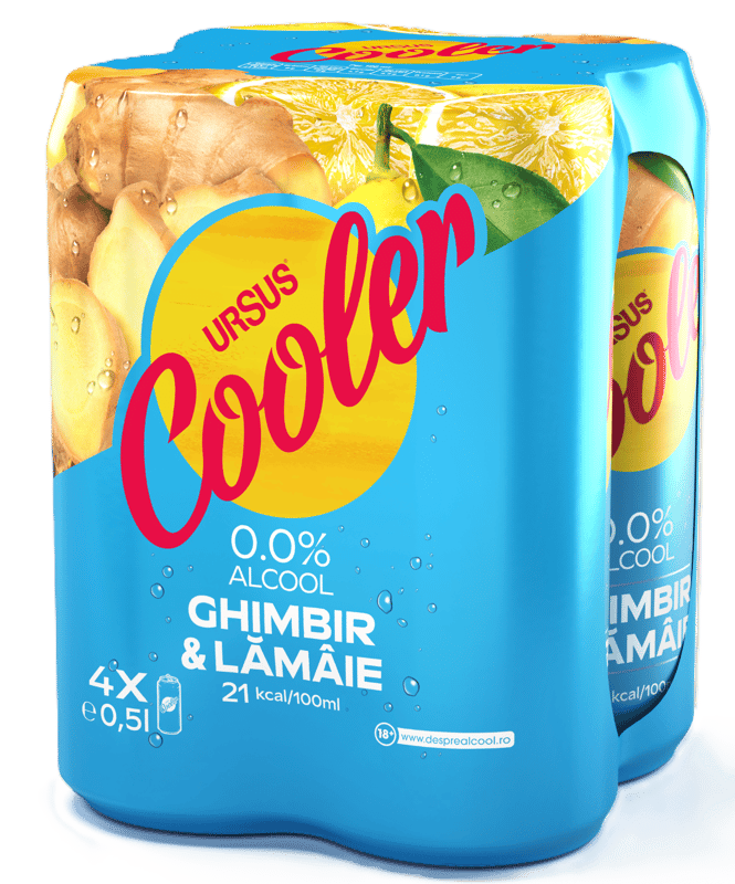 Ursus Cooler 0.0% Ginger and Lemon Beer 4pack can