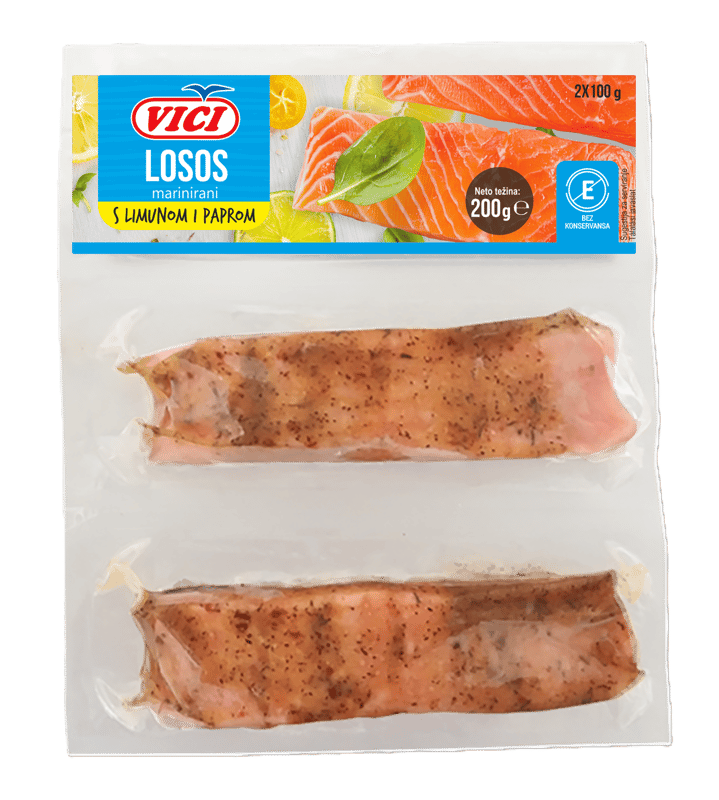 VICI Frozen salmon portions (skin on) with lemon-pepper marinade