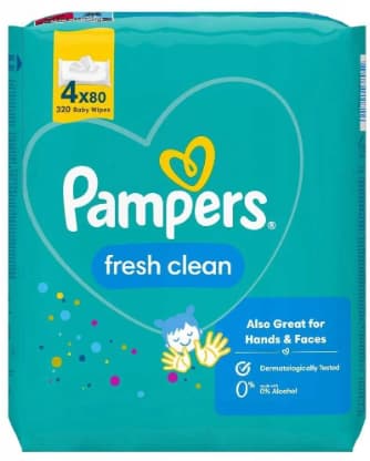 Pampers Fresh Clean Servetele umede, 4x80