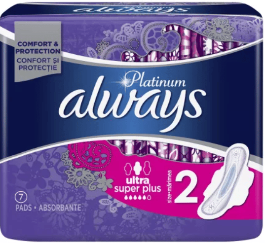Always Platinum Super Absorbante periodice, marimea 2