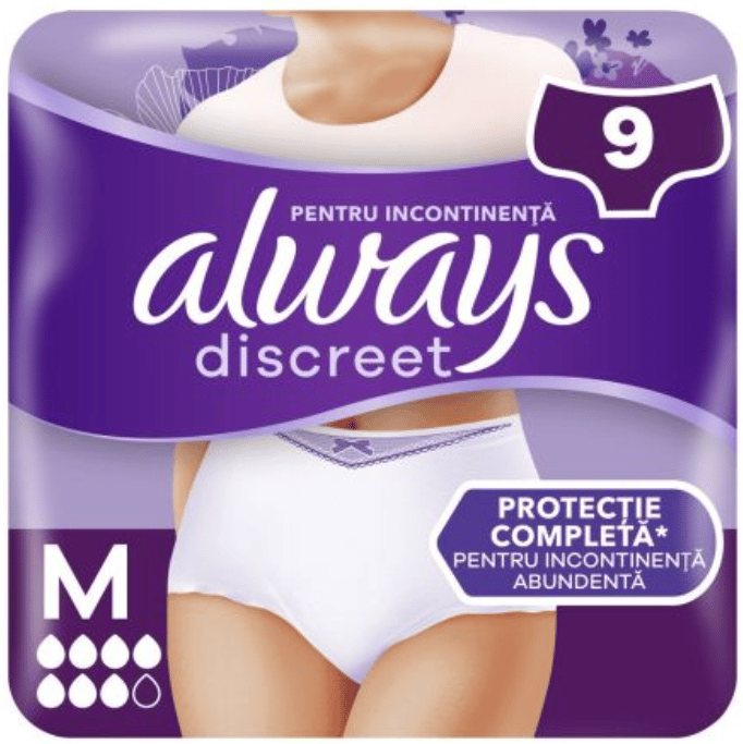 Always Discreet Pants Chiloti pentru incontinenta urinara, marimea M
